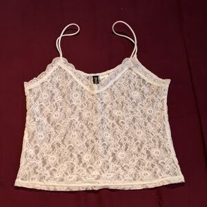 H&M white lace cami